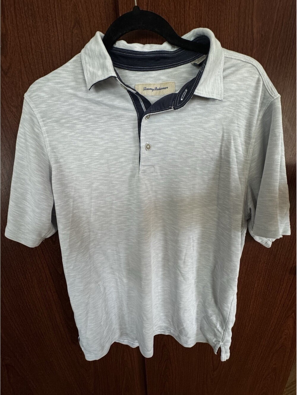 Tommy Bahama Mens M Modal Polo Shirt White Navy Marlin Golf Casual Soft